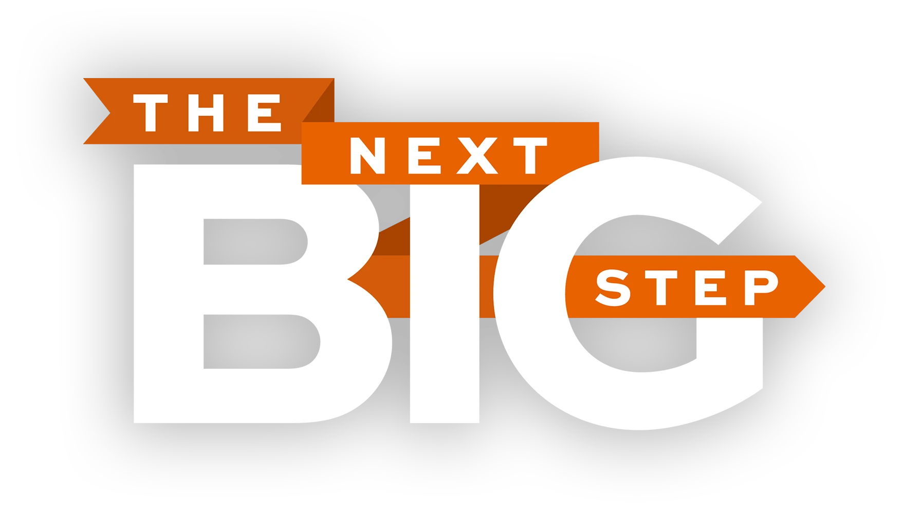 “The Next Big Step” displayed in bold white and orange text on a black background.